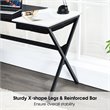 Costway Contemporary Wood Computer Desk with Drawer & Storage Bag in Black