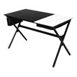 Costway Contemporary Wood Computer Desk with Drawer & Storage Bag in Black