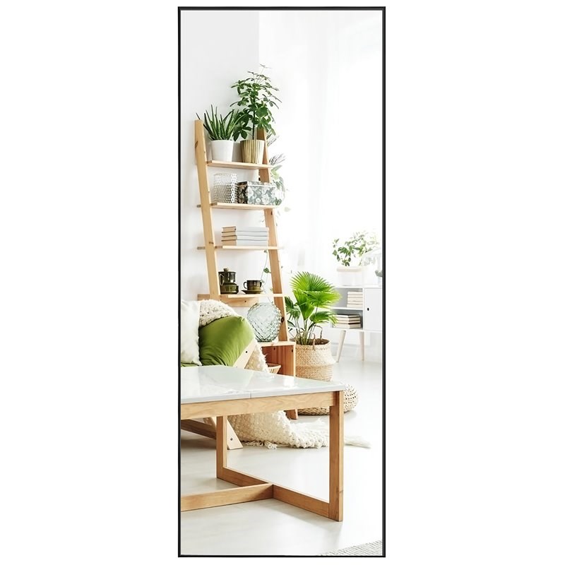 Costway 59'' Full Body Aluminum Frame Leaning Hanging Dressing Mirror in Black
