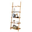 Costway 5-Tier Storage Display Plant Stand Ladder Bookshelf in Natural