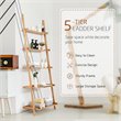 Costway 5-Tier Storage Display Plant Stand Ladder Bookshelf in Natural