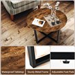 Costway Round Industrial Cocktail Side Coffee Table with Metal Frame in Brown