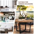 Costway Round Industrial Cocktail Side Coffee Table with Metal Frame in Brown