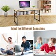 Costway 55'' Engineered Wood Computer Desk with Storage Shelf in Natural