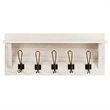 Costway Entryway Hanging Shelf Rustic Wooden Wall-Mounted Coat Rack in White