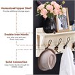 Costway Entryway Hanging Shelf Rustic Wooden Wall-Mounted Coat Rack in White
