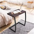 Costway C-shaped Contemporary MDF and Steel End Table with Steel Frame in Coffee