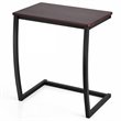 Costway C-shaped Contemporary MDF and Steel End Table with Steel Frame in Coffee