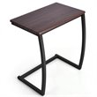 Costway C-shaped Contemporary MDF and Steel End Table with Steel Frame in Coffee