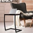 Costway C-shaped Contemporary MDF and Steel End Table with Steel Frame in Coffee