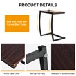 Costway C-shaped Contemporary MDF and Steel End Table with Steel Frame in Coffee
