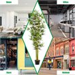Costway 6ft Home Office Decorative Artificial Bamboo Silk Tree Planter in Green