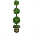 Costway 4' Artificial Topiary Triple Ball Tree Plant with UV Resistant in Green