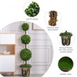 Costway 4' Artificial Topiary Triple Ball Tree Plant with UV Resistant in Green