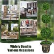 Costway 4' Artificial Topiary Triple Ball Tree Plant with UV Resistant in Green