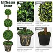 Costway 4' Artificial Topiary Triple Ball Tree Plant with UV Resistant in Green