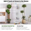 Costway Artificial Topiary Triple Ball Tree Plant with UV Resistant in Green