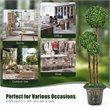 Costway Artificial Topiary Triple Ball Tree Plant with UV Resistant in Green