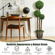 Costway Artificial Topiary Triple Ball Tree Plant with UV Resistant in Green
