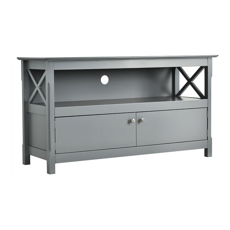 Costway Wooden Free Standing Console TV Media Cabinet for TVs up to 48