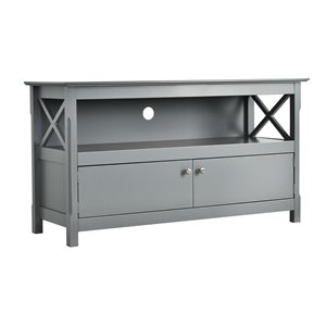 Costway Wooden Free Standing Console TV Media Cabinet for TVs up to 48&quot in Gray