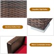 Costway 3-piece Contemporary Rattan Patio Furniture Set with Cushions in Red