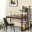 Costway Engineered Wood Computer Desk with Storage Shelves in Rustic Brown