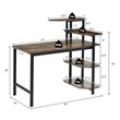 Costway Engineered Wood Computer Desk with Storage Shelves in Rustic Brown