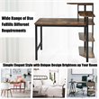 Costway Engineered Wood Computer Desk with Storage Shelves in Rustic Brown