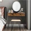 Costway Vanity Makeup Dressing Table with Mirror Touch Switch in Tan