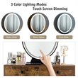 Costway Vanity Makeup Dressing Table with Mirror Touch Switch in Tan