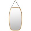 Costway 30'' Rectangle Wall Hanging Framed Modern Bathroom Mirror in Natural