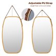 Costway 30'' Rectangle Wall Hanging Framed Modern Bathroom Mirror in Natural