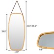 Costway 39'' Rectangle Wall Hanging Framed Modern Bathroom Mirror in Natural