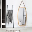 Costway 39'' Rectangle Wall Hanging Framed Modern Bathroom Mirror in Natural