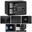 Costway Inner LED Light Security Safety Box with Keypad 0.5 Cubic Feet in Black