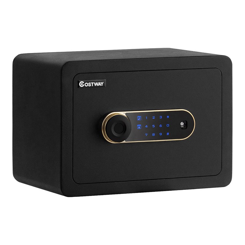 Costway Inner LED Light Security Safety Box with Keypad 0.5 Cubic Feet in Black