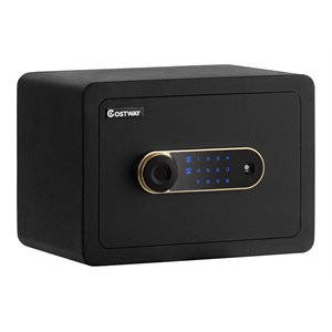 Costway Inner LED Light Security Safety Box with Keypad 0.5 Cubic Feet in Black