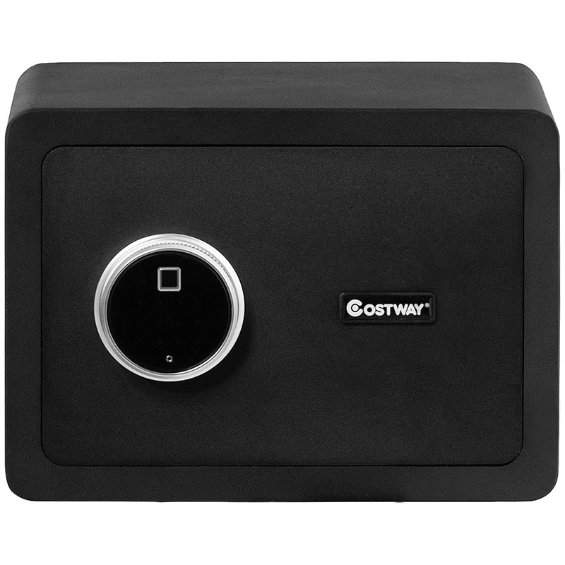 Costway Fingerprint Safety Box/Security Box with Inner LED Light in Black