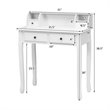 Costway Contemporary MDF and Candlenut Dressing Table with 4 Drawers in White