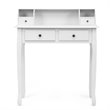 Costway Contemporary MDF and Candlenut Dressing Table with 4 Drawers in White