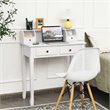 Costway Contemporary MDF and Candlenut Dressing Table with 4 Drawers in White