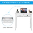 Costway Contemporary MDF and Candlenut Dressing Table with 4 Drawers in White