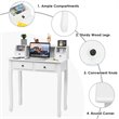 Costway Contemporary MDF and Candlenut Dressing Table with 4 Drawers in White