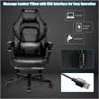 Costway Contemporary PVC and Sponge Massage Gaming Chair with Footrest in Black