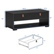 Costway Engineered Wood Coffee Table with 2 Drawers & Storage Shelf in Black