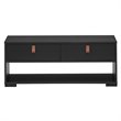 Costway Engineered Wood Coffee Table with 2 Drawers & Storage Shelf in Black