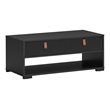 Costway Engineered Wood Coffee Table with 2 Drawers & Storage Shelf in Black