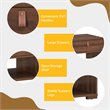 Costway Engineered Wood Coffee Table with 2 Drawers & Storage Shelf in Walnut