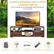 Costway TV Stand/Entertainment Center for TV's up to 60'' with Drawers in Walnut